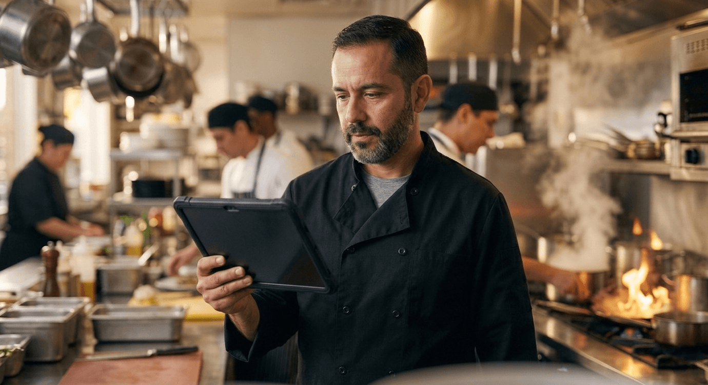 Restaurant dashboard on a laptop